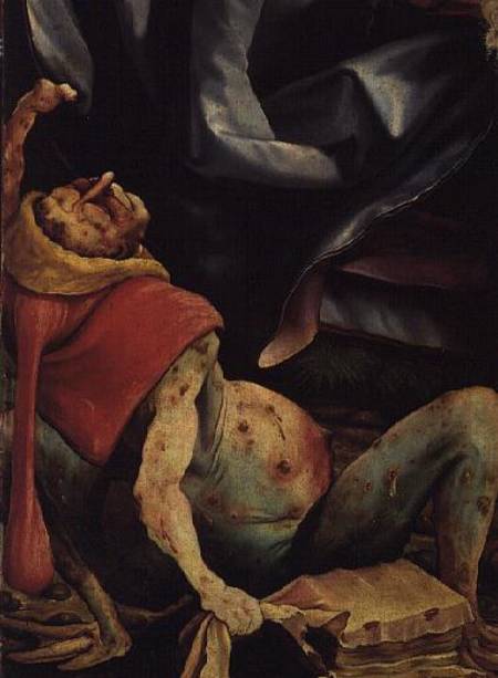 Suffering Man, detail from the reverse of the Isenheim Altarpiece od Matthias Grunewald