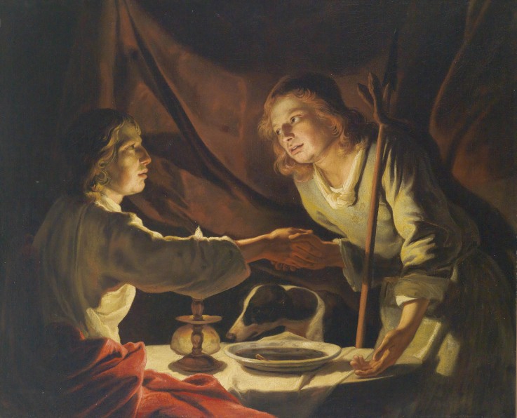 Esau and Jacob od Matthias Stomer