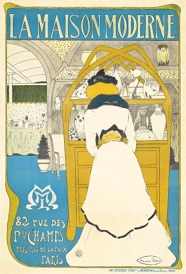 A poster advertising the Parisian art gallery 'La Maison Moderne', opened by Julius Meier-Graefe od Maurice Biais