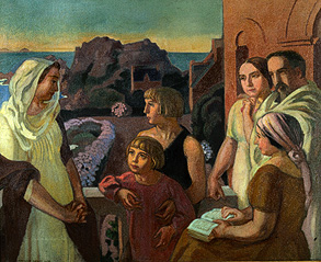 La Conversation sacré (the artist with his family in Perros-Guirec) od Maurice Denis