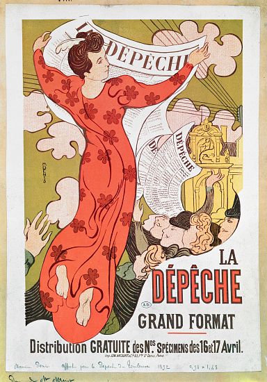 Poster advertising 'La Depeche de Toulouse' newspaper od Maurice Denis