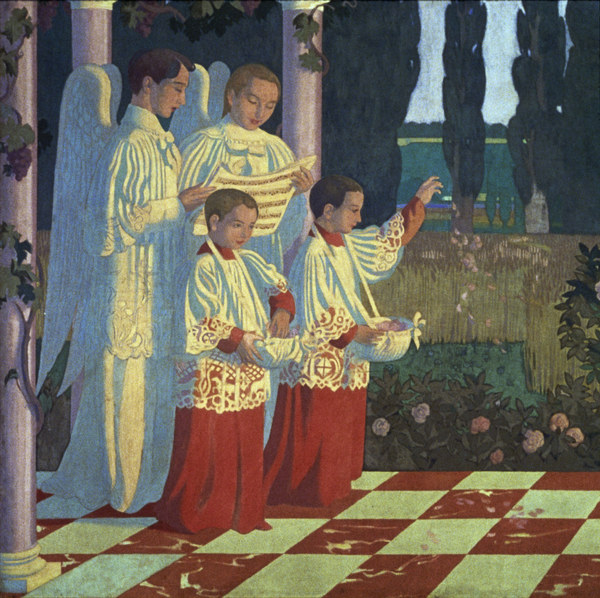 Two deacons dressed as angels od Maurice Denis