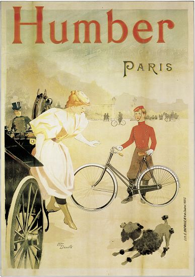Poster advertising 'Humber' bicycles od Maurice Deville