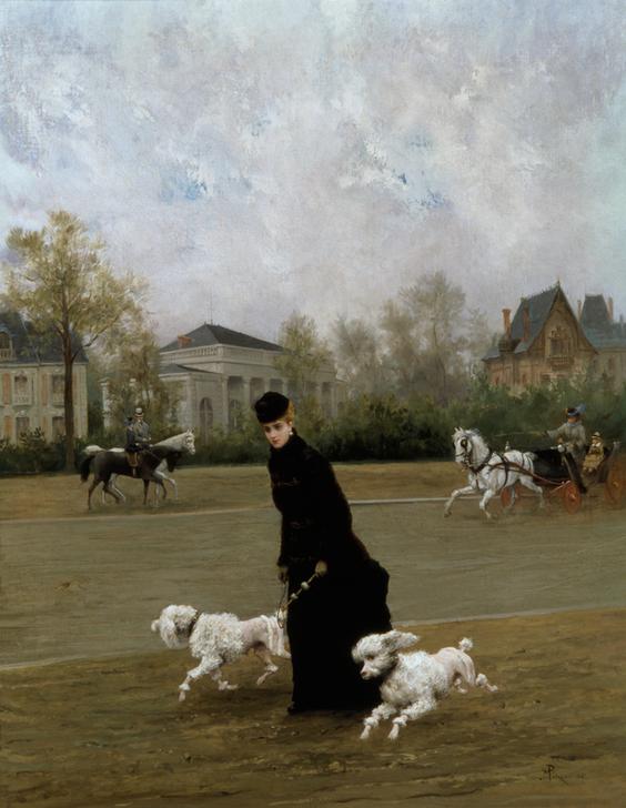 Elegant Lady in Bois de Boulogne, Paris od Maurice Poirson