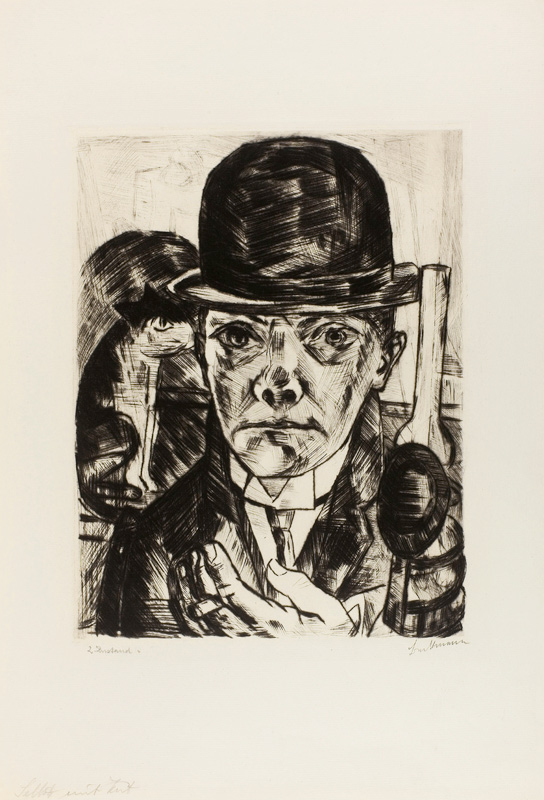 Self-Portrait in Bowler Hat od Max Beckmann
