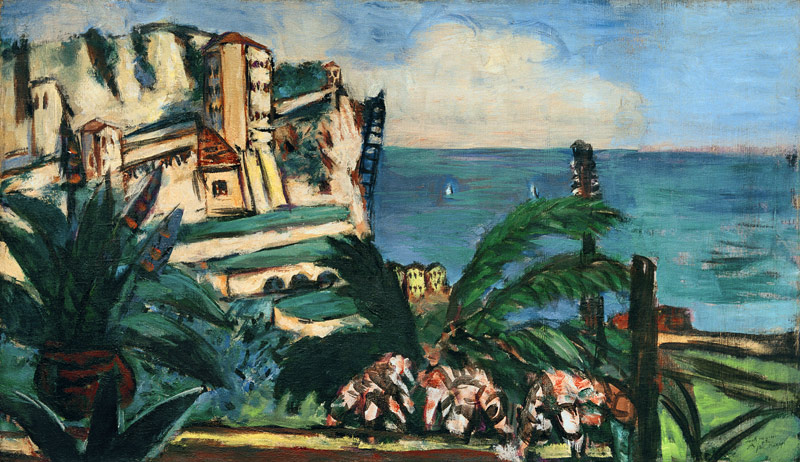 Riviera-Landschaft mit Felsen od Max Beckmann