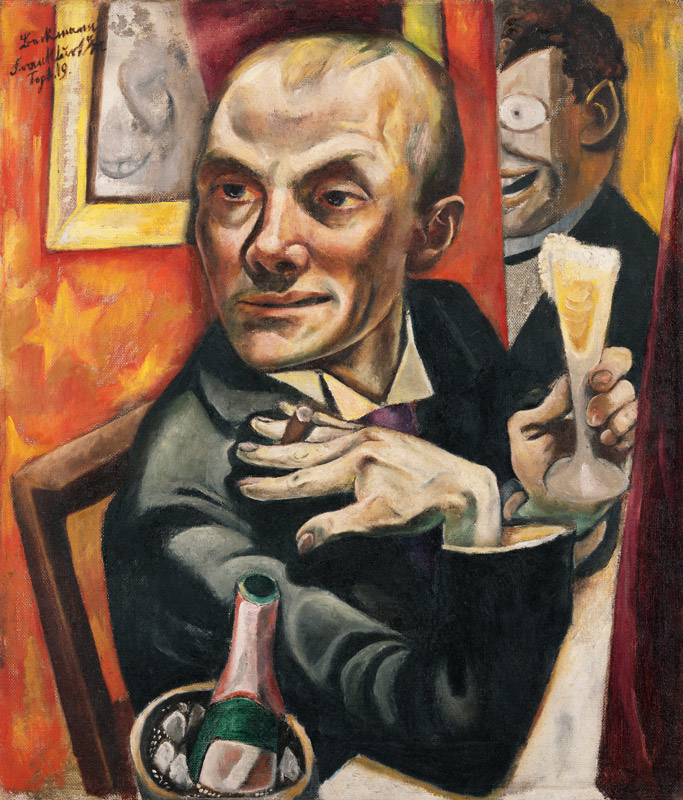 Self-Portrait with Champagne Glass od Max Beckmann
