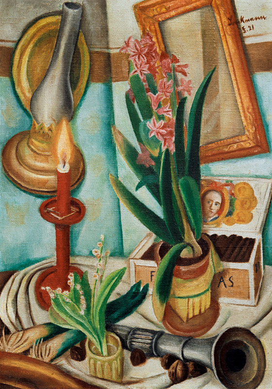 Still life with burning candle od Max Beckmann