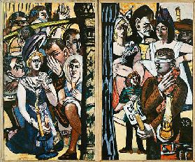 Blind mans bluff (Blinde Kuh). Right and left panel of the triptych. 1945