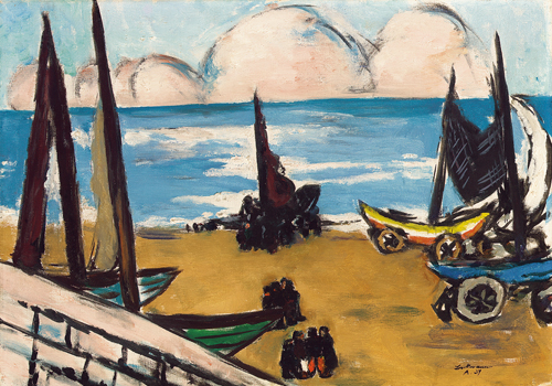 Boats on the beach (Boote am Strand). Amsterdam, 1937 od Max Beckmann