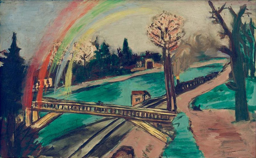 Country Road, Train and Rainbow od Max Beckmann