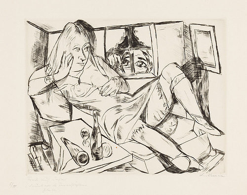 Woman in the night (Frau in der Nacht). 1920 (H. 175 B a) od Max Beckmann