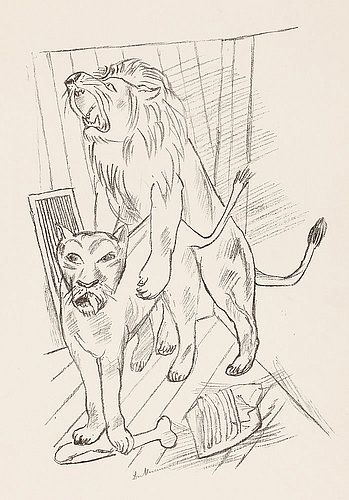 Lions (Löwenpaar). 1921 (H. 184 B c) od Max Beckmann