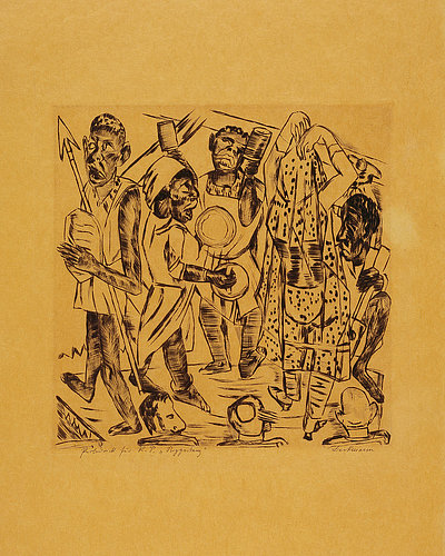 Nigger Dance, Plate 9 of the Portfolio Der Jahrmarkt. 1922. od Max Beckmann
