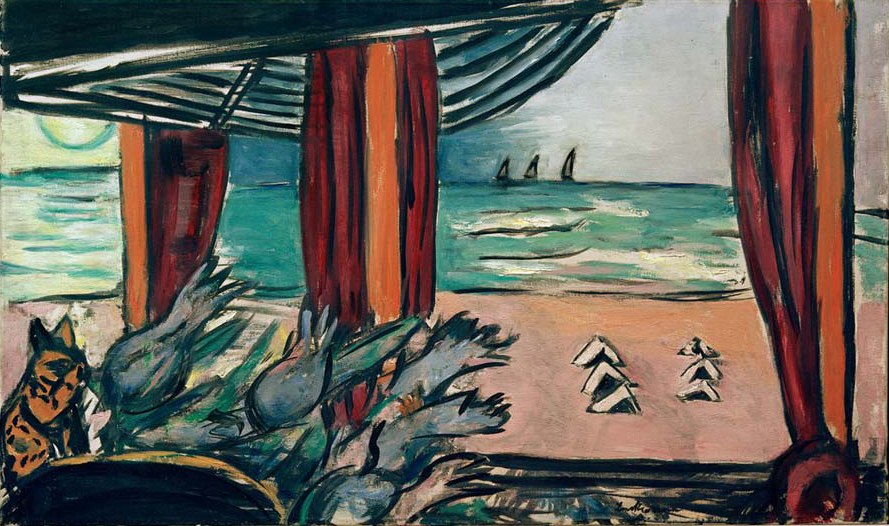 North Sea landscape with tents od Max Beckmann