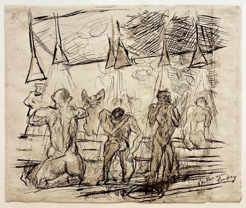 Soldatenbad – duschende Soldaten od Max Beckmann