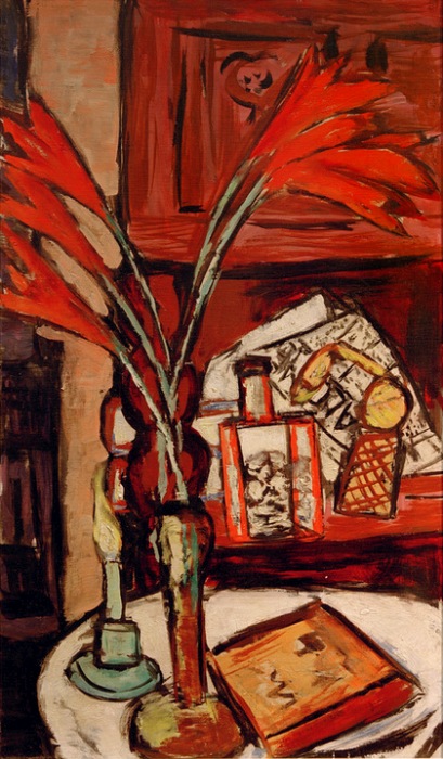 Still life with green candle od Max Beckmann