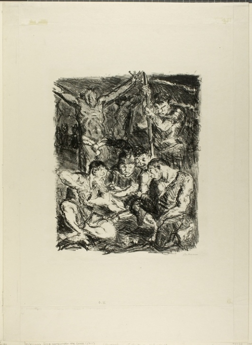 Throwing Dice Before the Cross, plate six from Sechs Lithographien zum Neuen Testament od Max Beckmann