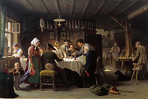 Dice player in a Black Forest pub. od Max Kaltenmoser