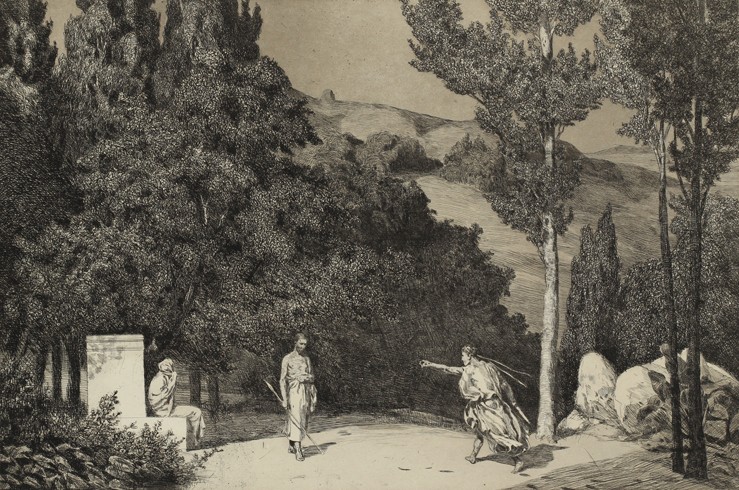 Pyramus and Thisbe II (From the series Opus II) od Max Klinger
