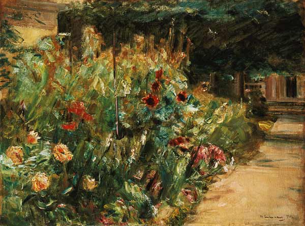 Flowerbed in the garden of the artist at the when lake od Max Liebermann