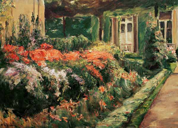 shrubs of flowers at the cottage of the gardener od Max Liebermann