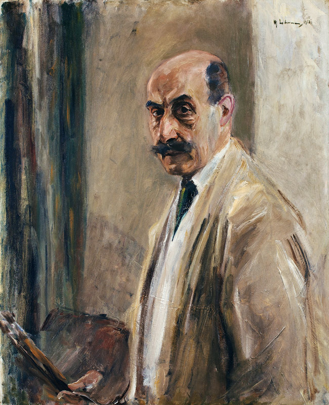 self-portrait with brushes and colour-palette od Max Liebermann