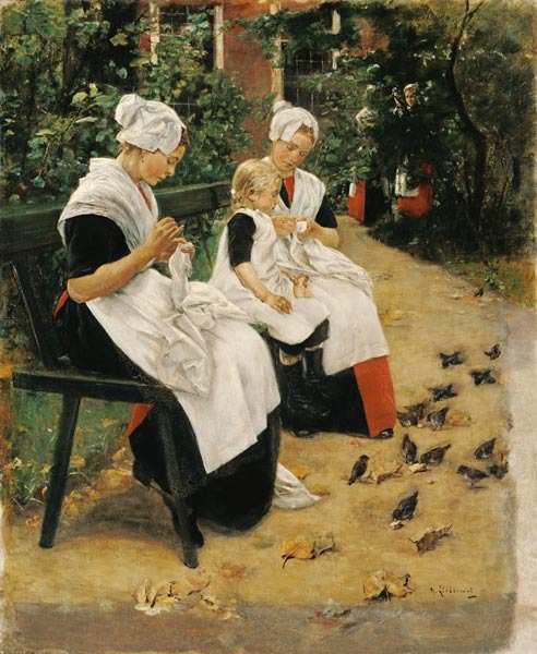 Amsterdam Orphans in the Garden, 1885 (oil on canvas) od Max Liebermann