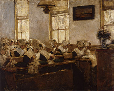 Nähschule im Amsterdamer Waisenhaus od Max Liebermann