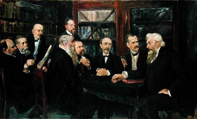The Hamburg Convention of Professors, 1906 (oil on canvas) (see also 144760) od Max Liebermann