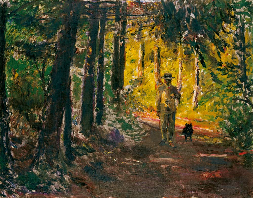 Mann auf dem Waldweg od Max Slevogt