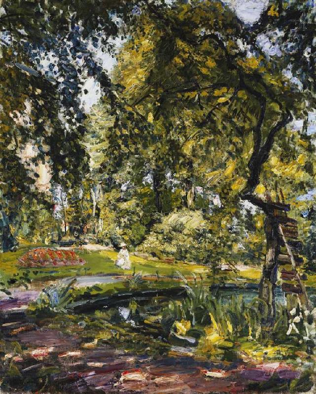 Garten in Godrammstein mit Verwachsenem Baum und Weiher od Max Slevogt