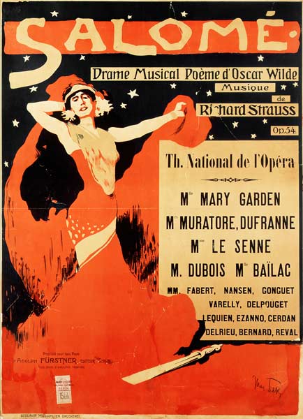 Poster advertising 'Salome', opera by Richard Strauss od Max Tilke