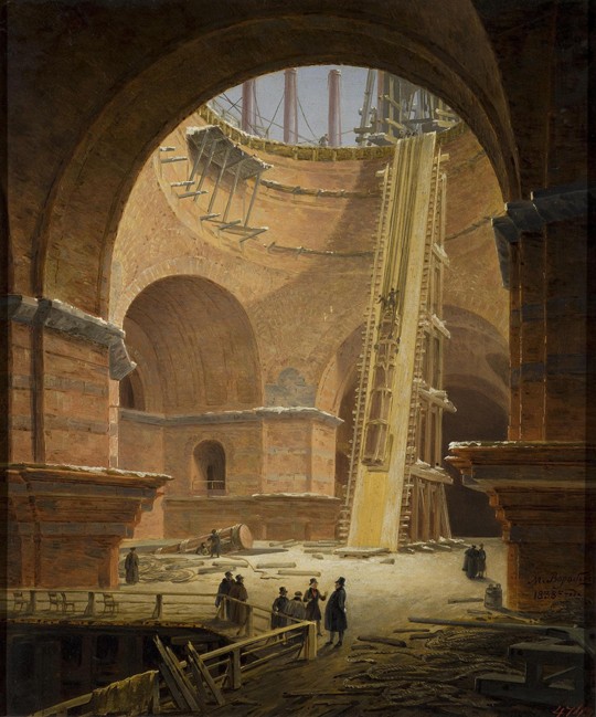 Raising of Columns in the St Isaac's Cathedral od Maxim Nikiforowitsch Worobjew