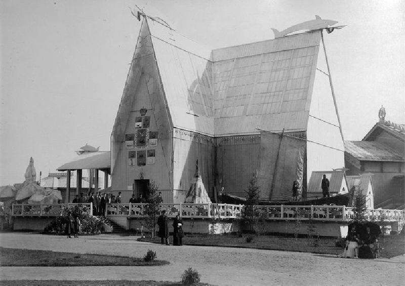 The All-Russian Exhibition in Nizhny Novgorod. Northern Pavilion od Maxim Petrovich Dmitriev
