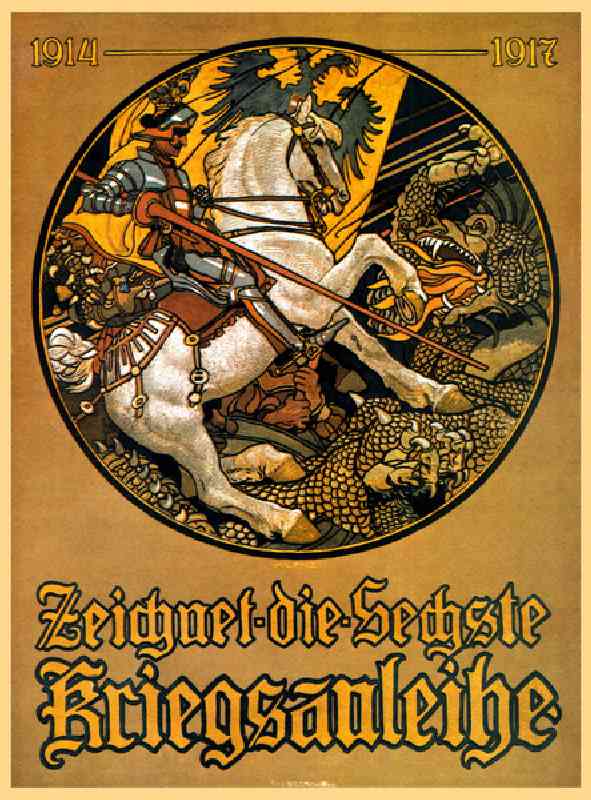 First World War: Germany and the Loan Propaganda, 1917 (colour litho) od Maximilian Lenz