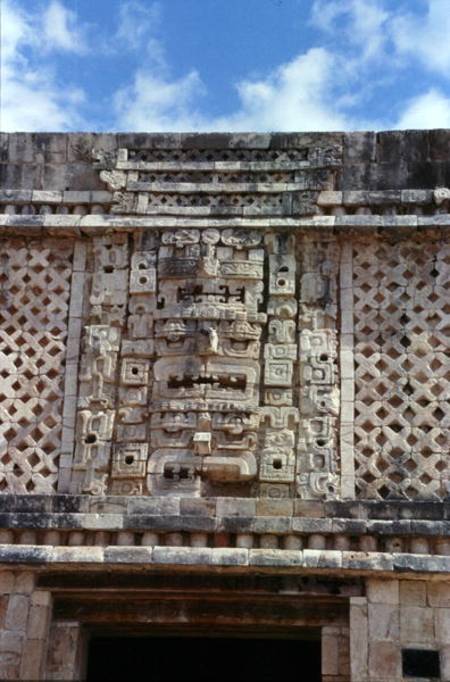 Carving detail from the East Building of the Nunnery Quadrangle, Late Classic Maya od Mayan