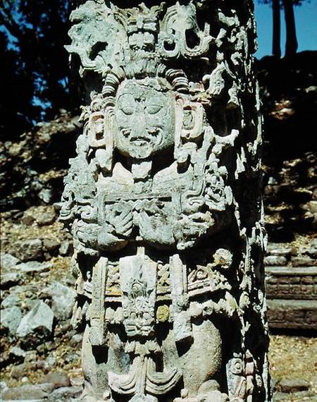 Stele, from the Great Court of the Stelae od Mayan