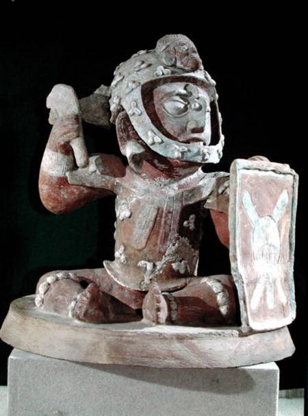 Urn lid with a figure of a warrior, from Guatemala, Classic Period od Mayan