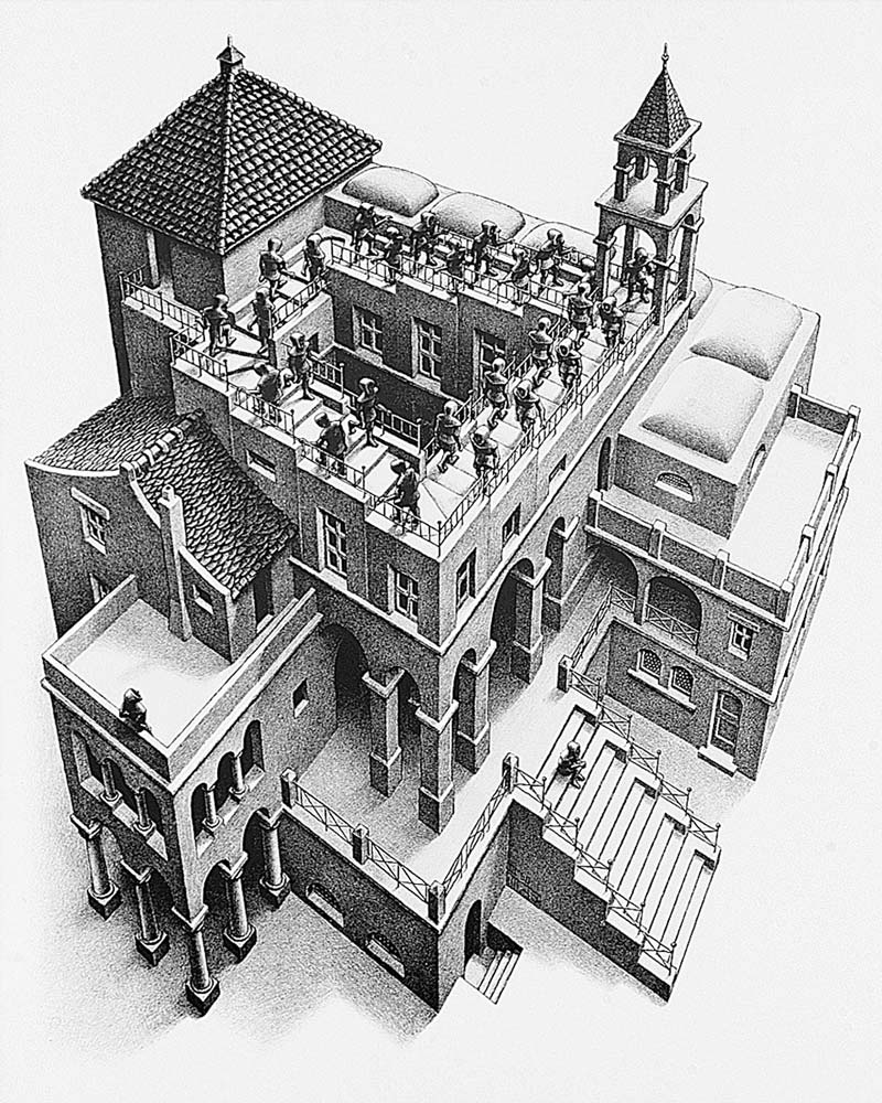 Treppauf und Treppab - (ESE-23) od M.c. Escher