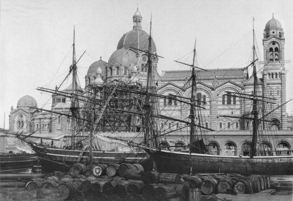 Cathedral Sainte-Marie-Majeure, known as ''Nouvelle Major'', in Marseilles, before 1893 (b/w photo)  od Mederic Mieusement