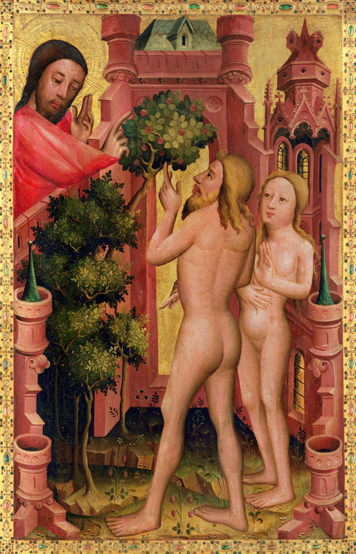 The Tree of Knowledge, detail from the Grabow Altarpiece od Meister Bertram