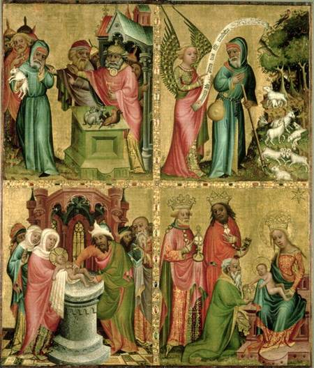 Joachim's Sacrifice, the Circumcision of Christ, the Annunciation to St. Joachim and the Adoration o od Meister Bertram