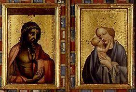 Christ as a pain man and Maria with the child. Diptychon