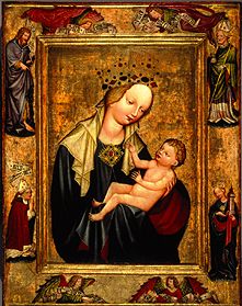 Mother of God with child votive picture out of the cathedral to Breslau od Meister der Madonna von Wyszobród