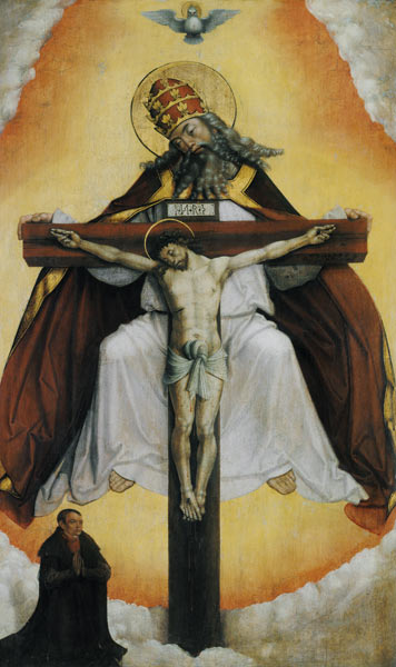 The sacred Trinity. od Meister des Altars von Leitmeritz