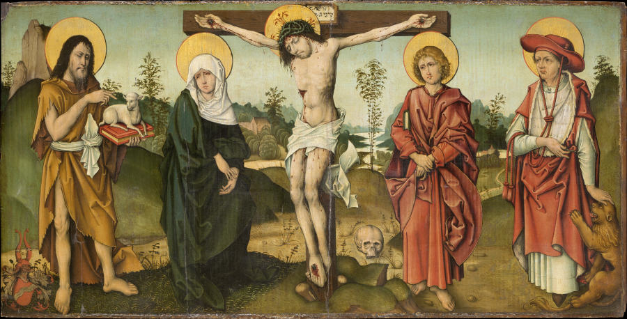 The Crucifixion with St John the Baptist and St Jerome od Meister des Breidenbach-Epitaphs
