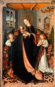 Mother of God with child in the room od Meister des St. Barbara-Polyptychons