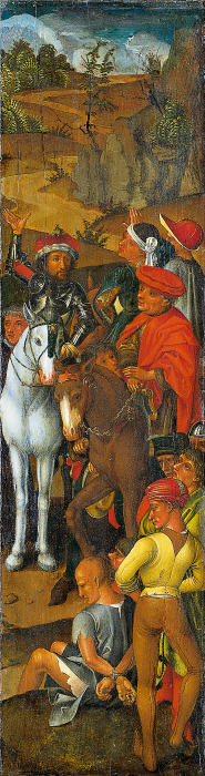 Raising of the Cross (Right Wing of the Triptych) od Meister des Stötteritzer Altars