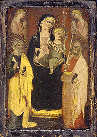 Madonna auf dem Thron mit den Hll. Peter und Paul. od Meister d.San Jacopo a Mucciana